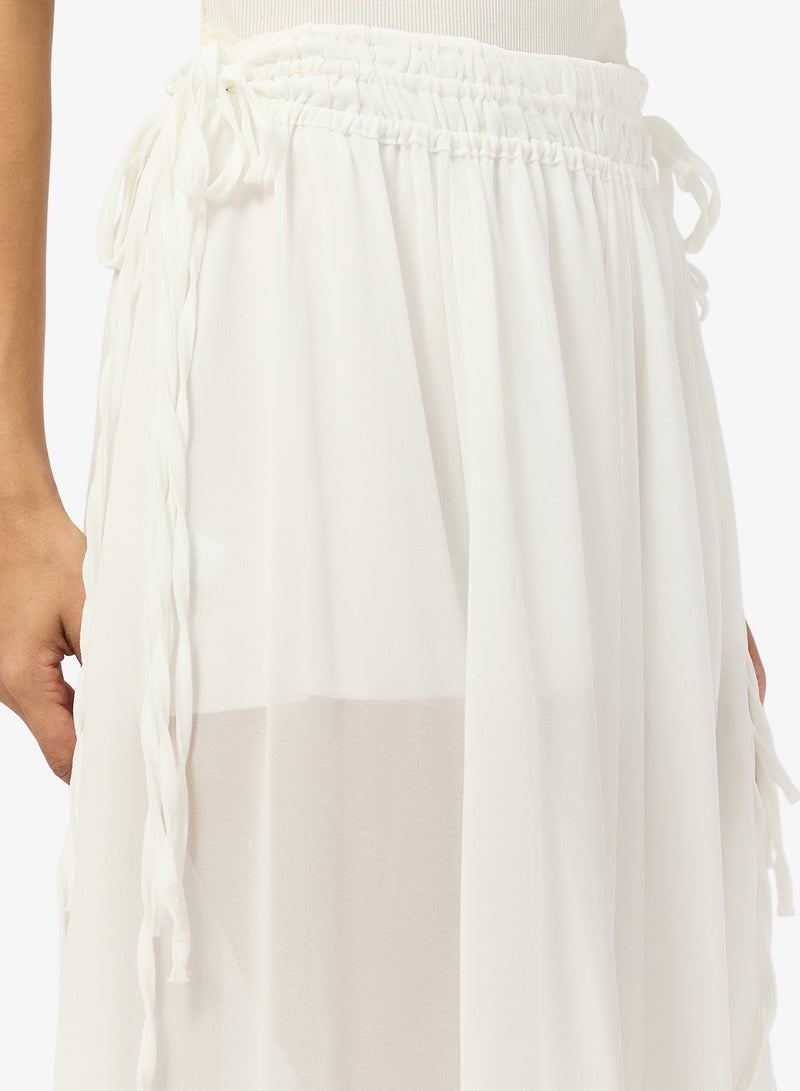 Ginger Pleated Assymetric Midi Skirt - Image 3